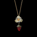 Strawberry - Collana a forma di fragola con fiore