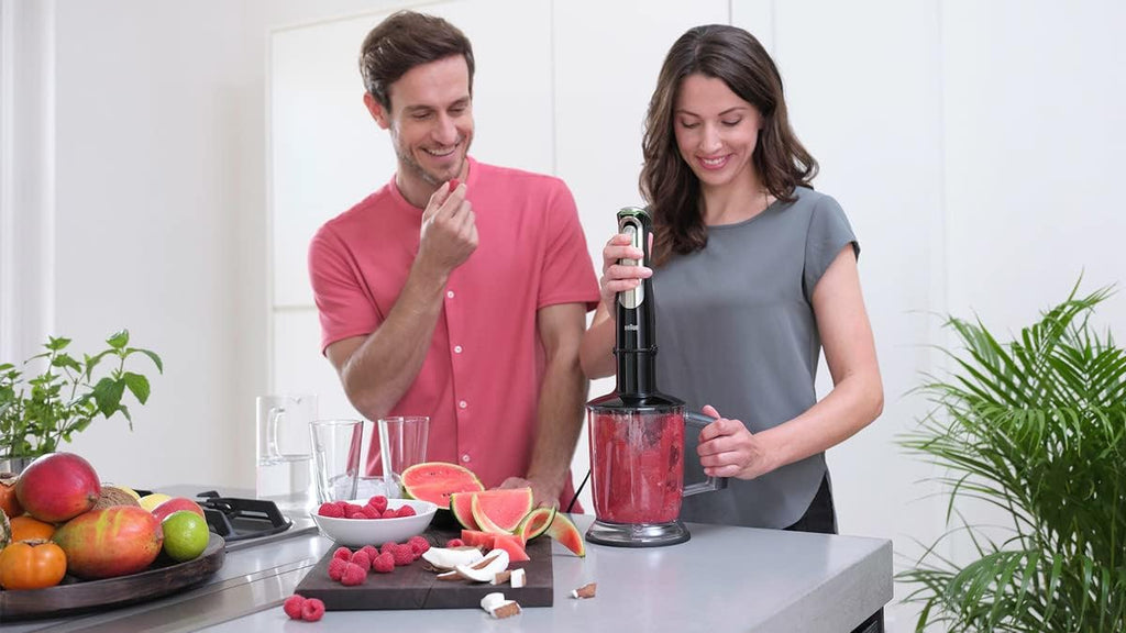 Braun MultiQuick 9 MQ 9187XLI Frullatore a immersione – Frullatore a immersione con tecnologia Active PowerDrive e 5 accessori per tritare, pestare, frullare e tritaghiaccio, 1200 Watt, nero/acciaio inox
