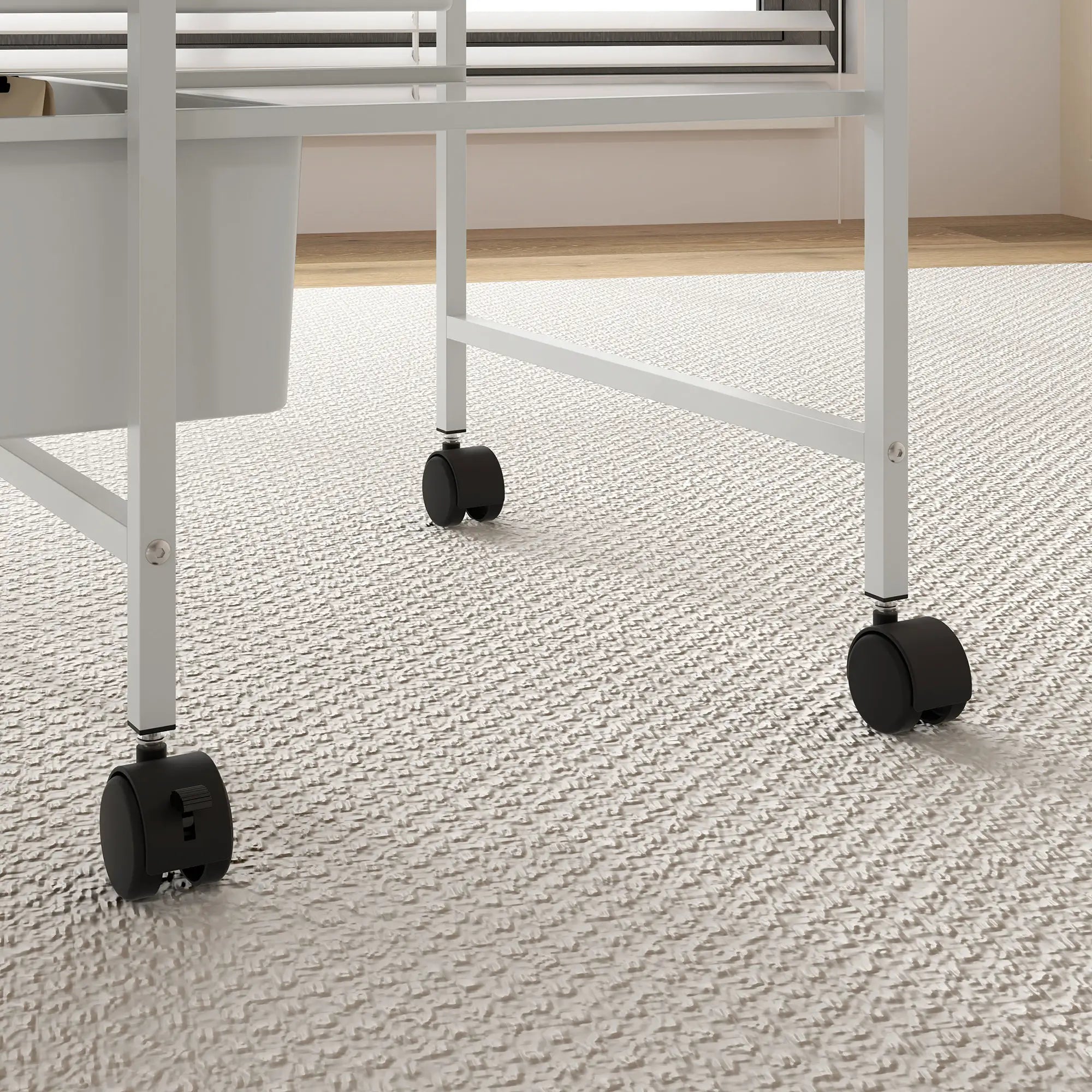HOMCOM Carrello da Cucina con Ruote a 3 Cesti, Carrellino Salvaspazio, Bianco