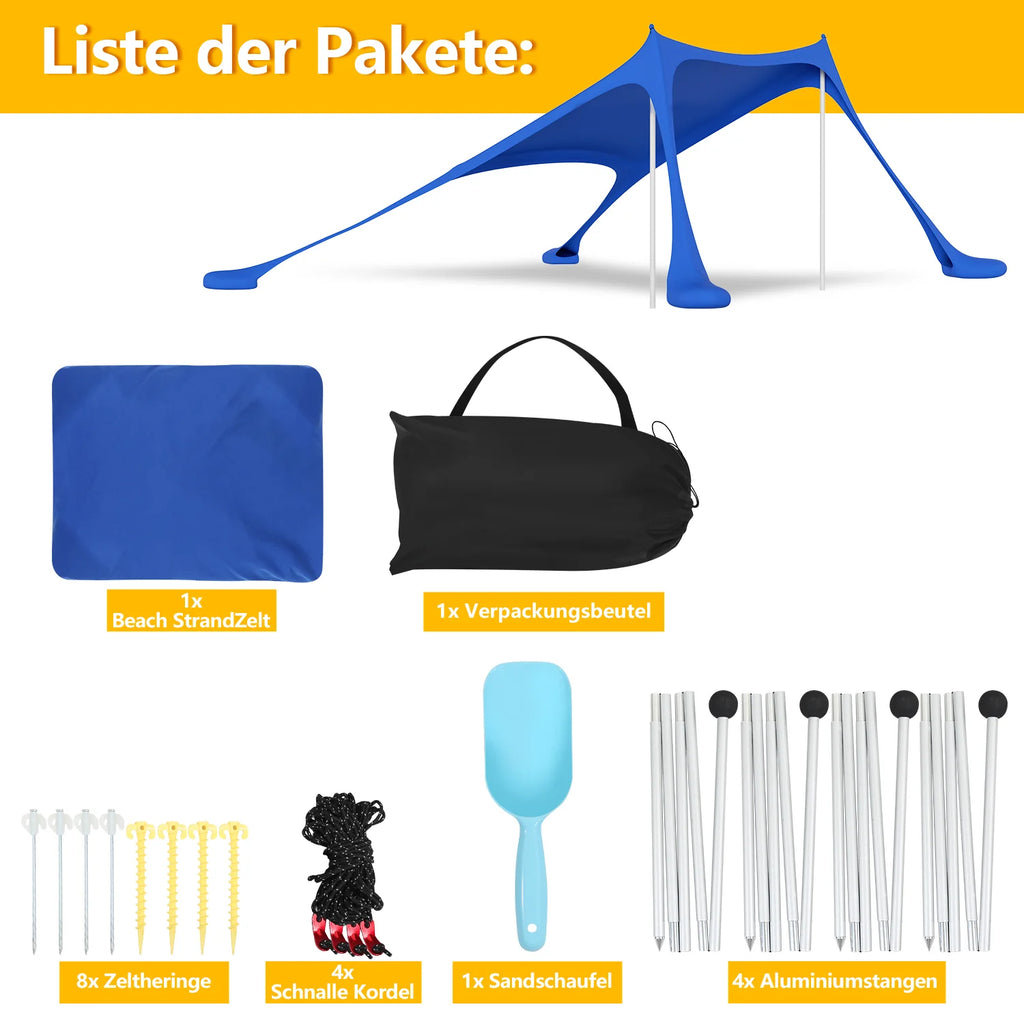 Sonnewelt Parasole da spiaggia 3×3m UPF50