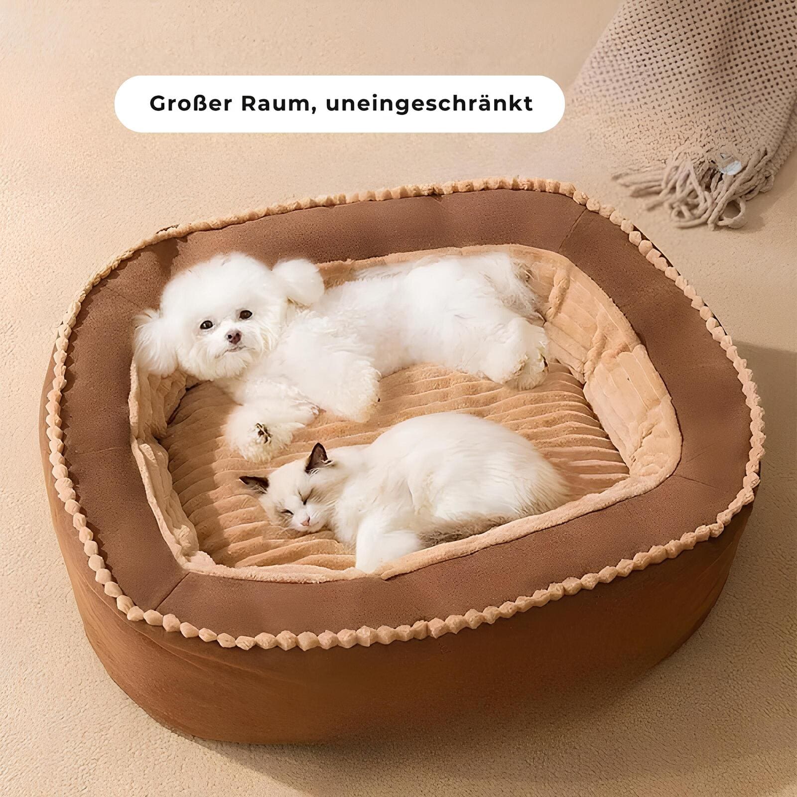 Flauschiges Hundebett FluffyNest – Weicher, waschbarer Schlafplatz für Hunde