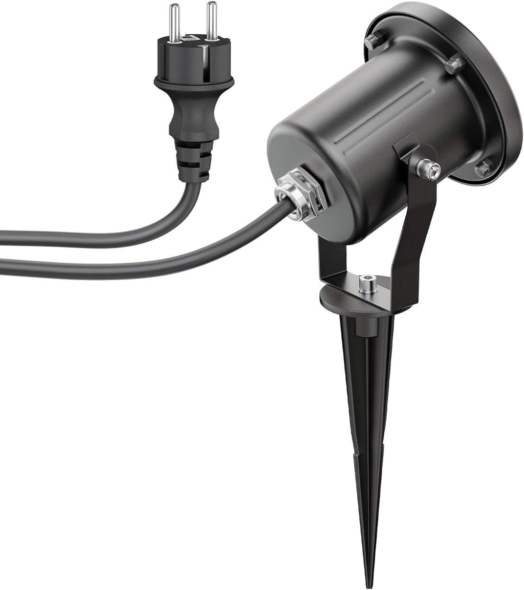ledscom.de 4 Fari da giardino a LED MIBU con picchetto, da esterno, acciaio inox, senza lampadina