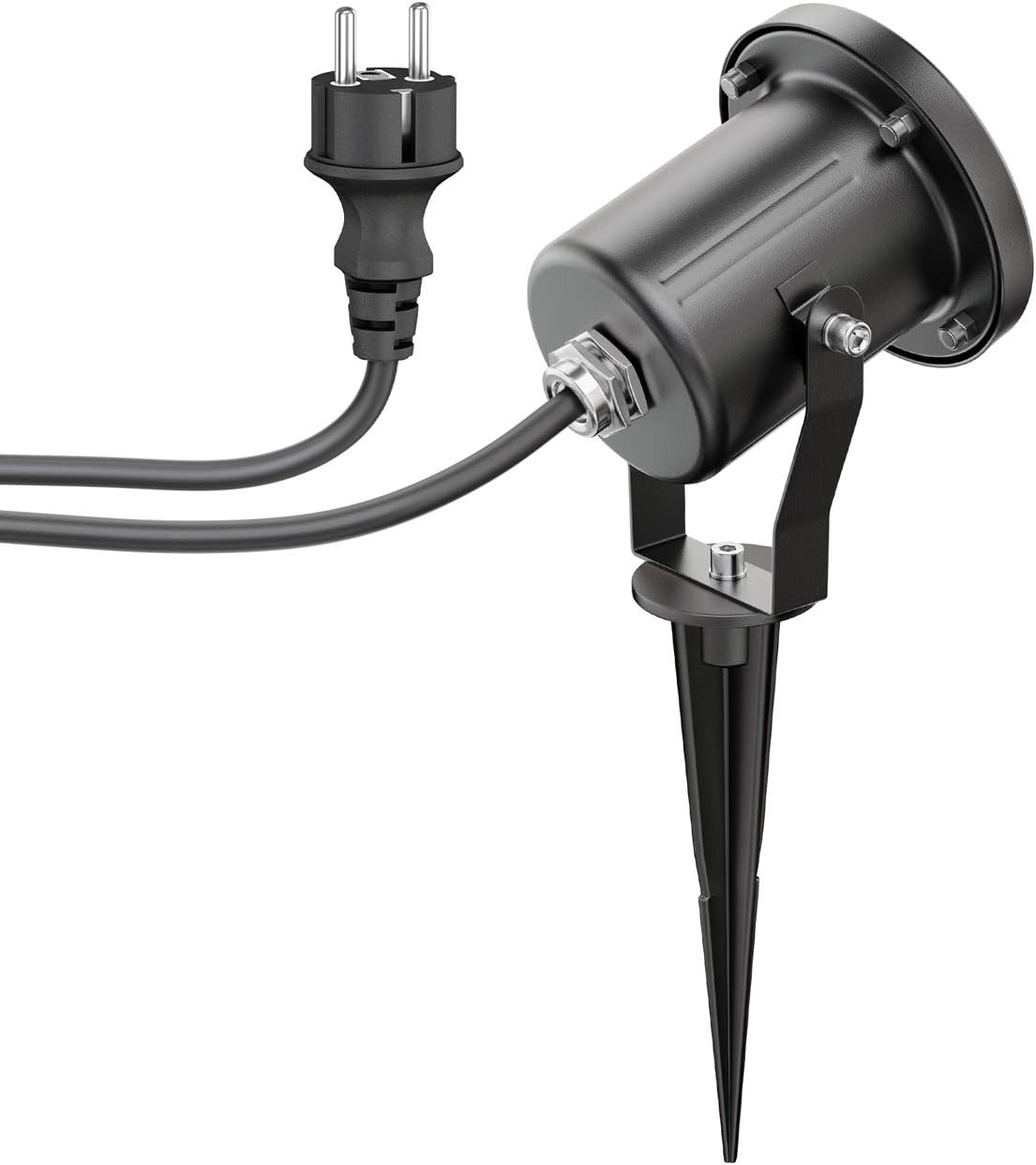 ledscom.de 4 Fari da giardino a LED MIBU con picchetto, da esterno, acciaio inox, senza lampadina