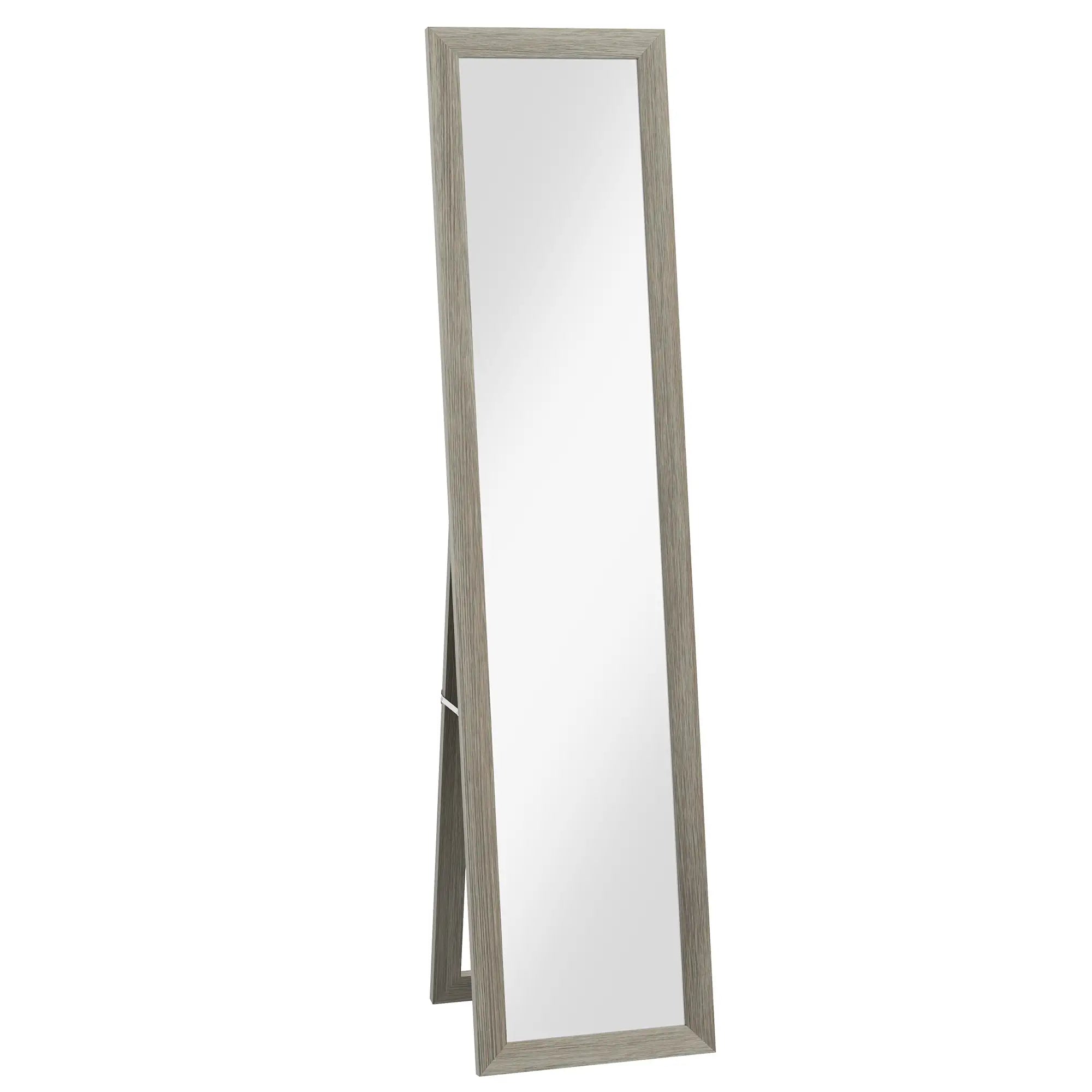 HOMCOM Specchio a figura intera, in legno, stile rustico, da parete