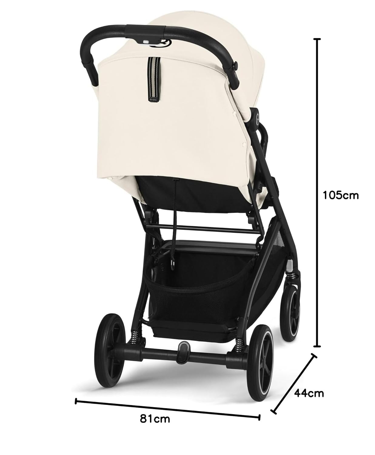 Cybex Gold Passeggino Beezy con imbracatura One-Pull, Dalla nascita fino a circa 4 anni (max. 22 kg), Compatto ed ergonomico, Almond Beige (Beige con telaio nero)