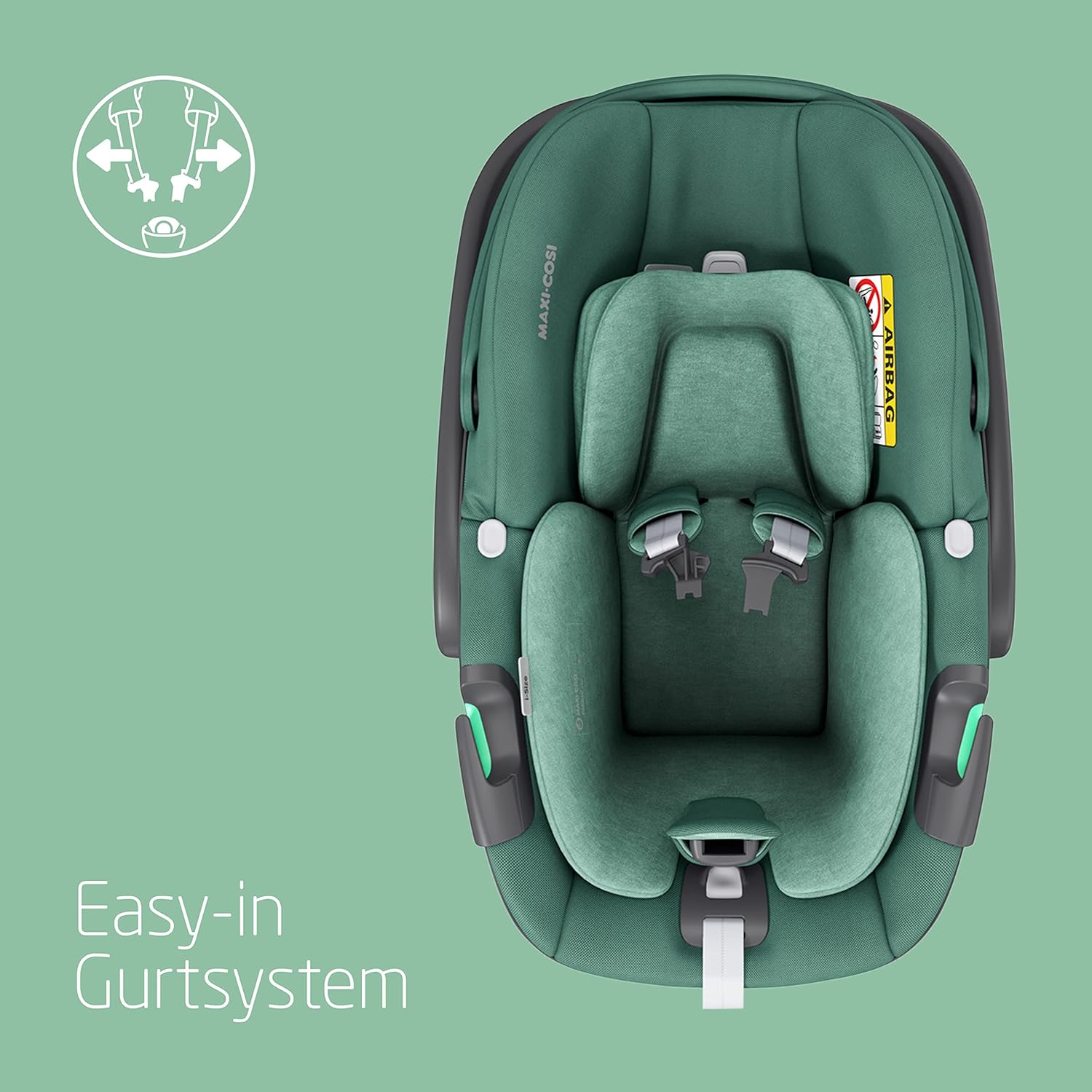 Maxi-Cosi Pearl 360 i-Size baby autositz, autositz 360 grad drehbar, 3 Monate - 4 Jahre (61-105 cm), Drehung mit nur einer Hand, ClimaFlow, Easy-In-Gurt, G-CELL, Authentic Black