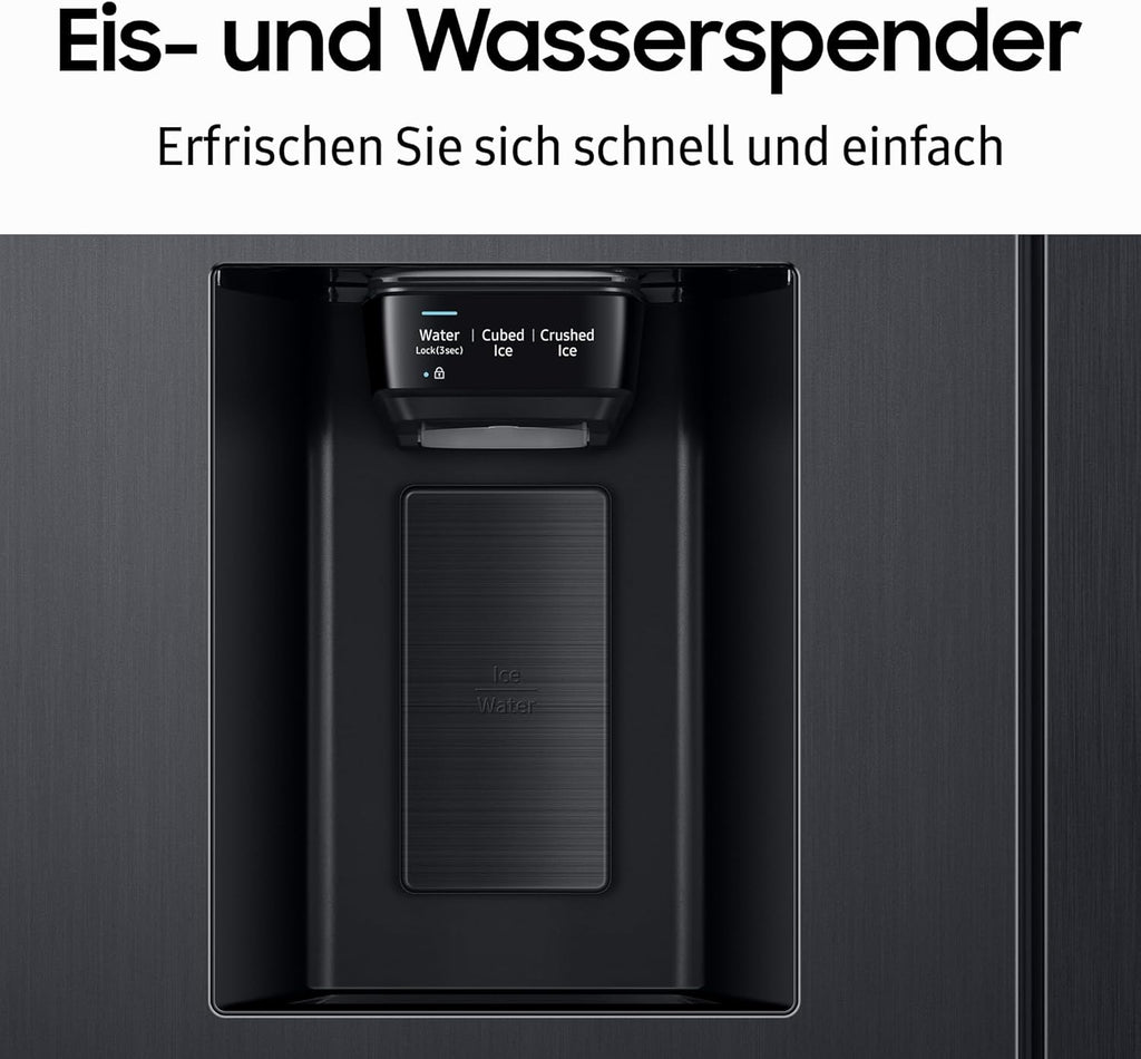 RS6GA8521B1/EG Frigorifero Side-by-Side, 178 cm, 634 l, 225 l di volume del congelatore, Tecnologia Space Max, Premium Black Steel