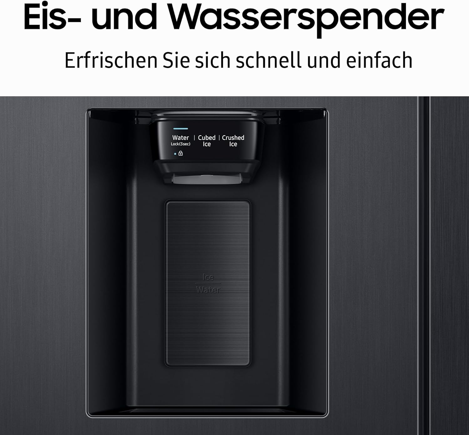 RS6GA8521B1/EG Frigorifero Side-by-Side, 178 cm, 634 l, 225 l di volume del congelatore, Tecnologia Space Max, Premium Black Steel