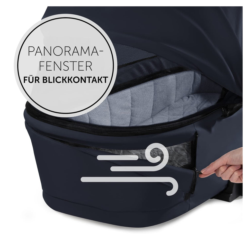 hauck Kinderwagen mit Beindecke Walk N Care ab Geburt bis 22 kg mit Liegefunktion, Becherhalter, Sitz Wendbar & Höhenverstellbar, Gummireifen, Teleskopgriff, UPF 50+, Zusammenklappbar (Dark Navy Blue9