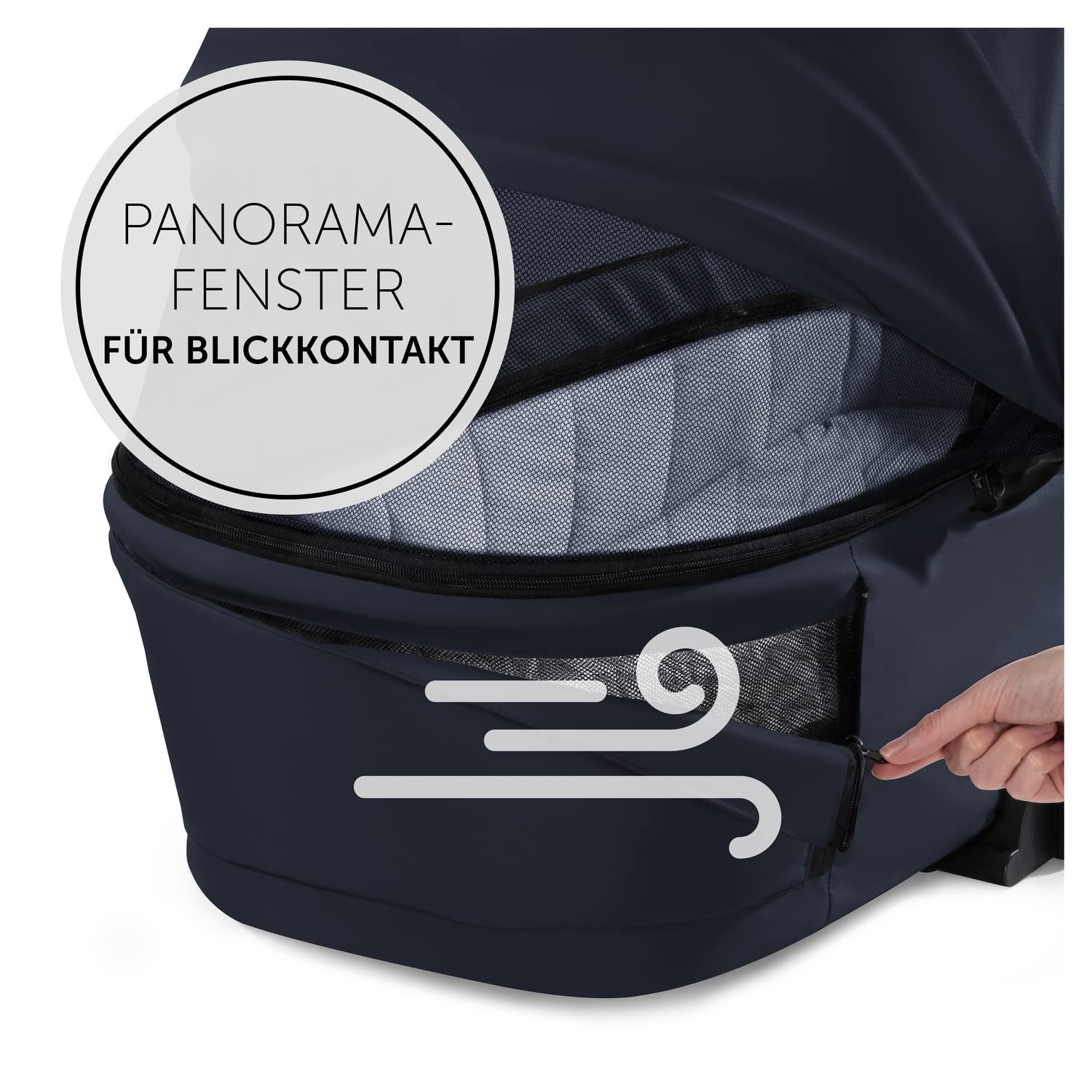 hauck Kinderwagen mit Beindecke Walk N Care ab Geburt bis 22 kg mit Liegefunktion, Becherhalter, Sitz Wendbar & Höhenverstellbar, Gummireifen, Teleskopgriff, UPF 50+, Zusammenklappbar (Dark Navy Blue9