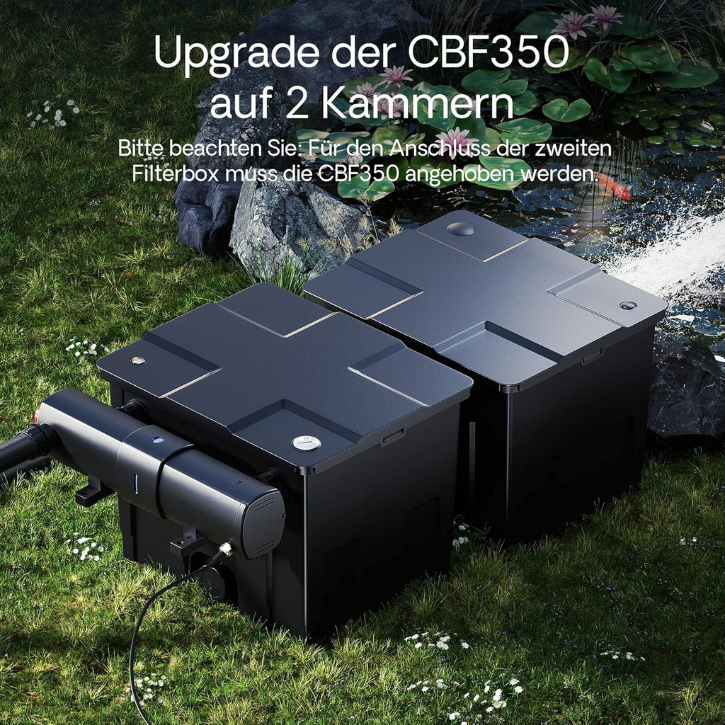 SunSun CBF-200T Bioteichfilter Komplettset mit 9W UVC Klärer, Teichpumpe 2300 l/h 35W, Thermometer und Filtermedien, Filteranlage Bio Teichfilter