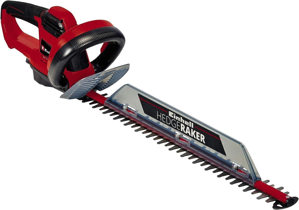 Einhell Tagliasiepi Elettrico GC-EH 6055/1 (600 W, 2.800 tagli/min, raccoglierami, fermacavo, impugnatura supplementare, Softgrip, interruttore di sicurezza a due mani)