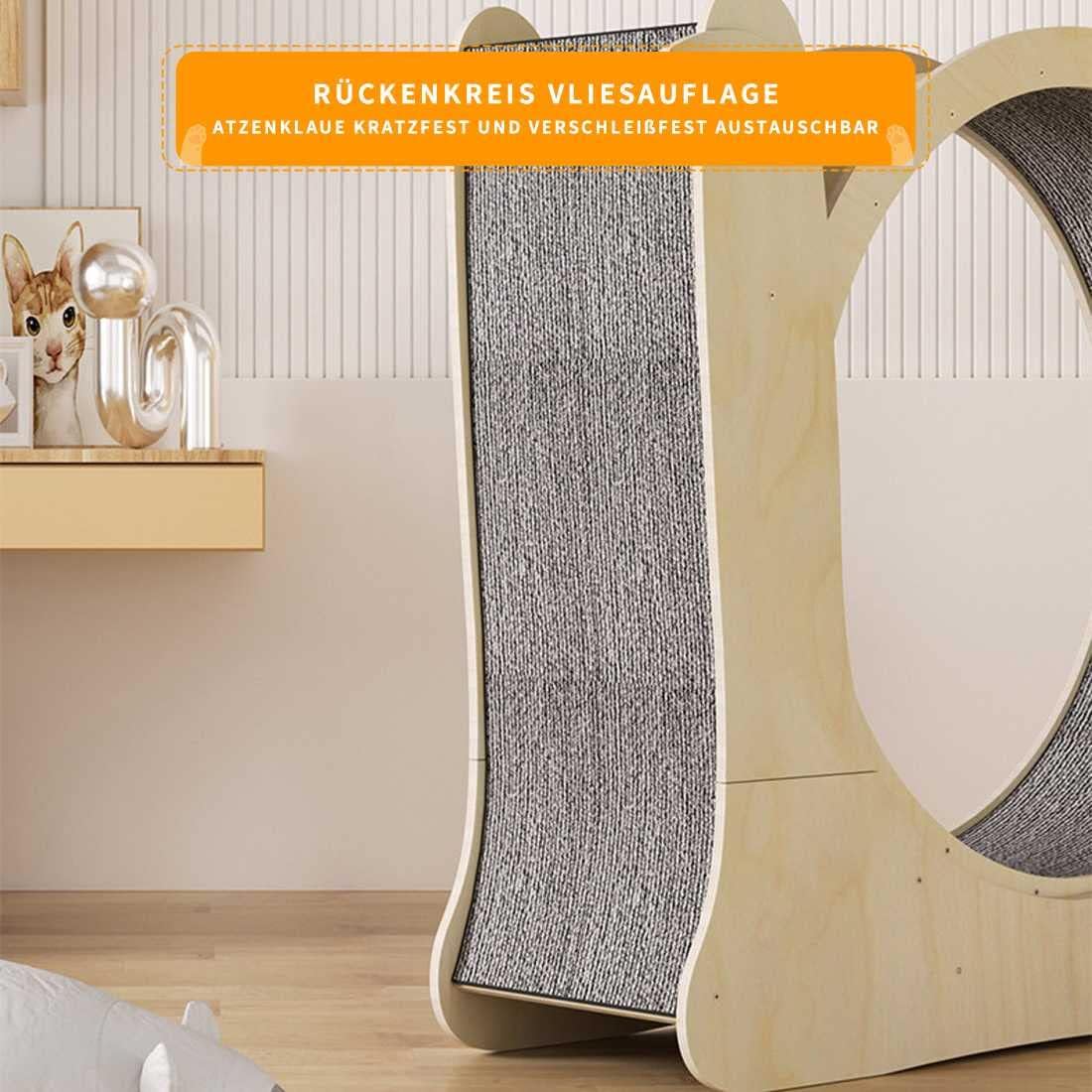 Katzen Tapis roulant, Muto con Spazio Ridotto e Pulegge Silenziose, Tapis roulant per Gatti in Fibra di Legno, Adatto per Gatti Fino a 5 Kg
