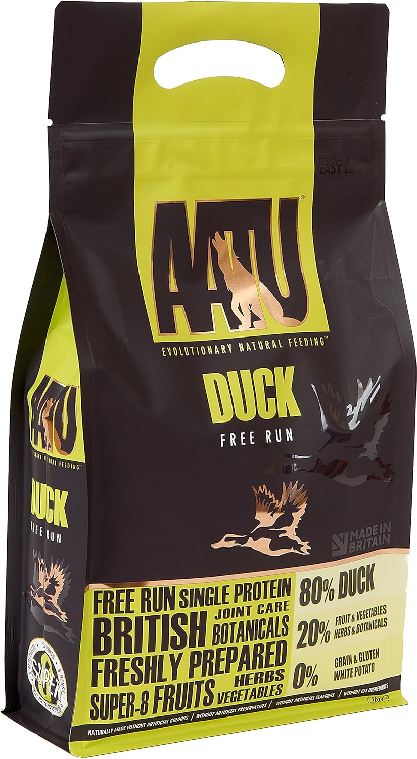 AATU Cibo Secco per Cani, Cibo Secco per Cani 80/20 con Pollo, Cibo per Cani Senza Cereali ad Alto Contenuto Proteico, Alimento Naturale per Cani Adulti di Tutte le Razze, 1,5 kg