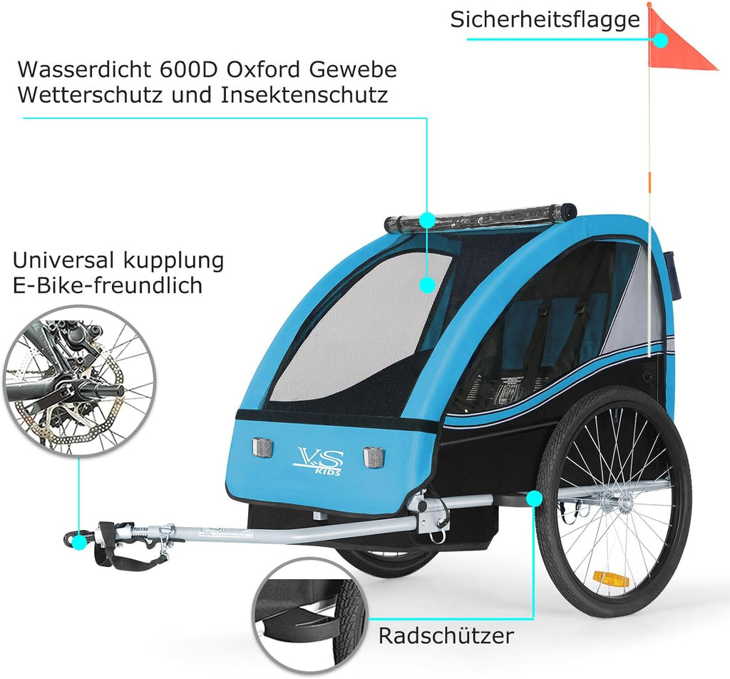 Tiggo VS 2 in 1 Rimorchio per bambini Rimorchio per bici Rimorchio con set passeggino Jogger 50202