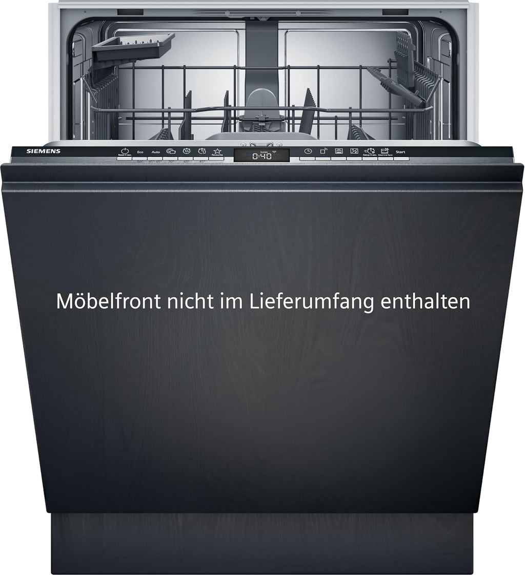 Siemens SN43ES14VE, lavastoviglie intelligente iQ300, lavastoviglie da incasso con cassetto portaposate, 60 cm, apertura automatica della porta grazie ad autoOpen dry, particolarmente silenziosa con motore iQdrive, aquaStop, acciaio inossidabile