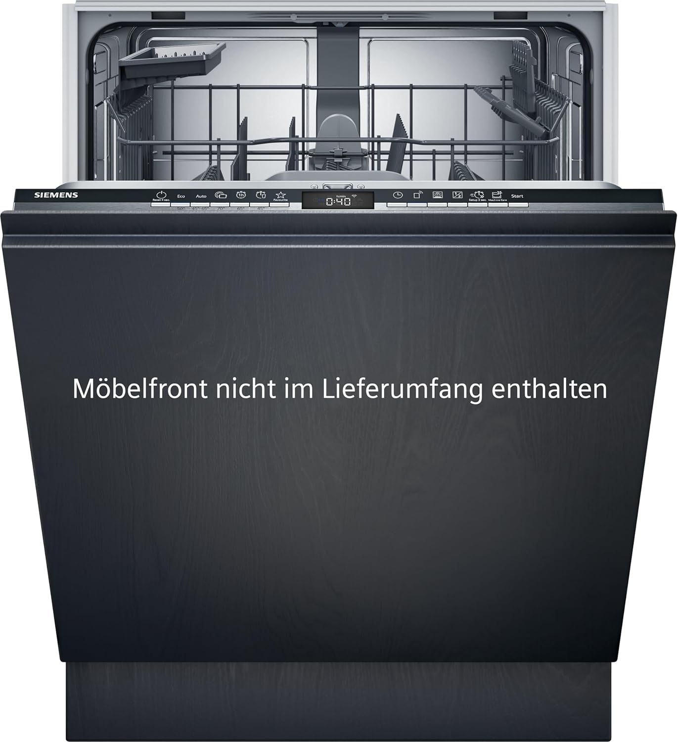 Siemens SN43ES14VE, lavastoviglie intelligente iQ300, lavastoviglie da incasso con cassetto portaposate, 60 cm, apertura automatica della porta grazie ad autoOpen dry, particolarmente silenziosa con motore iQdrive, aquaStop, acciaio inossidabile