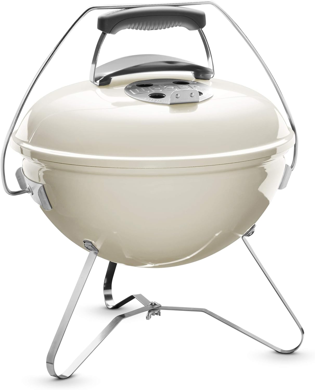 Weber Smokey Joe Premium Holzkohlegrill, Ø 37cm Grillfläche, portabeler BBQ Grill mit praktischem Tragebügel, porzellanemaillierten Deckel & Kessel - Smoke Gray (1126704)