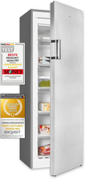 Exquisit Gefrierschrank GS271-NF-H-010E effetto inox | Congelatore NoFrost 194 l di capacità | Congelatore con 5 cassetti | Congelamento rapido
