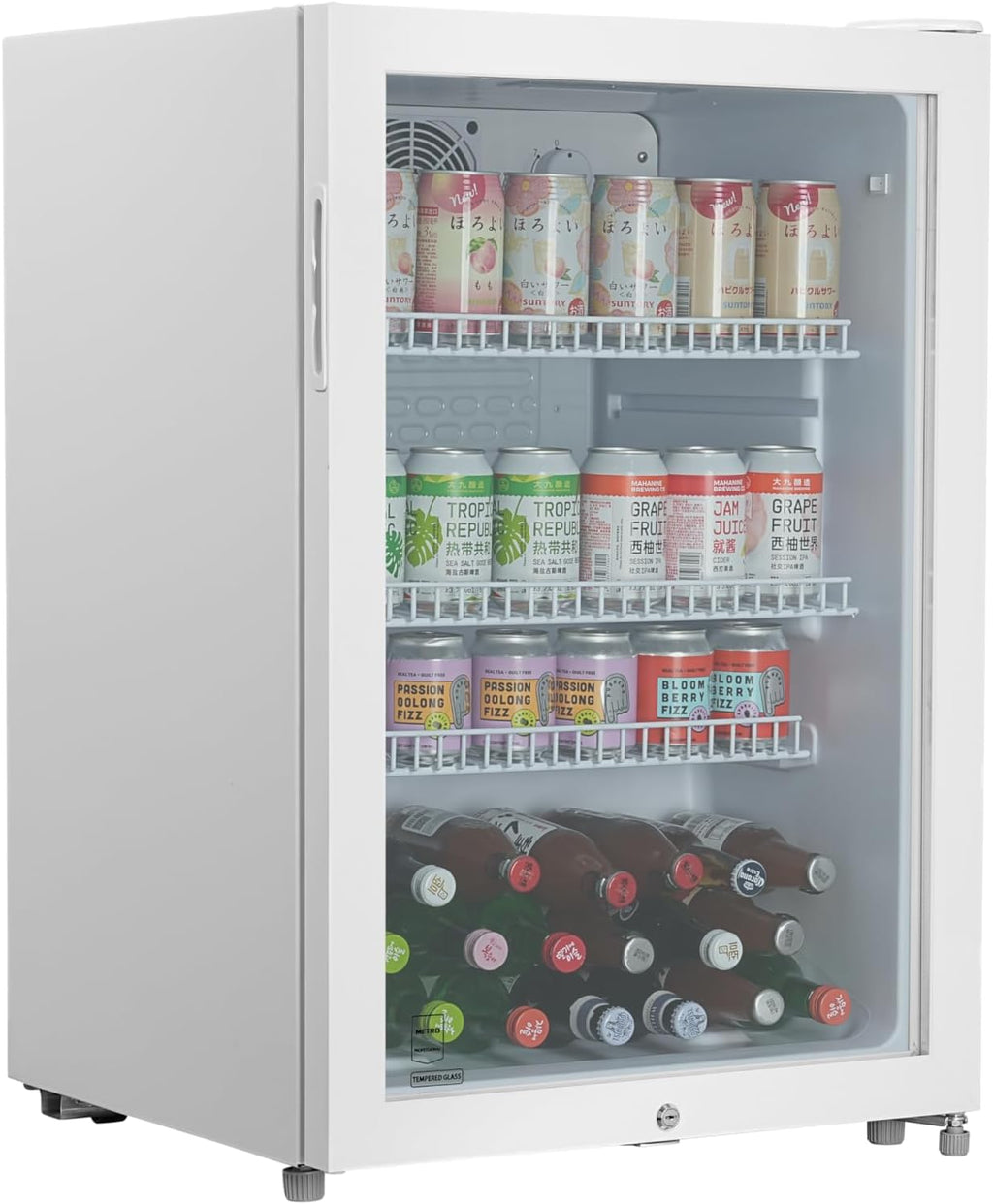 METRO Professional Mini-Kühlschrank GPC1088, 88 L, 1.052 kWh/24h, 3 Edelstahl-Drahtböden, schwarz