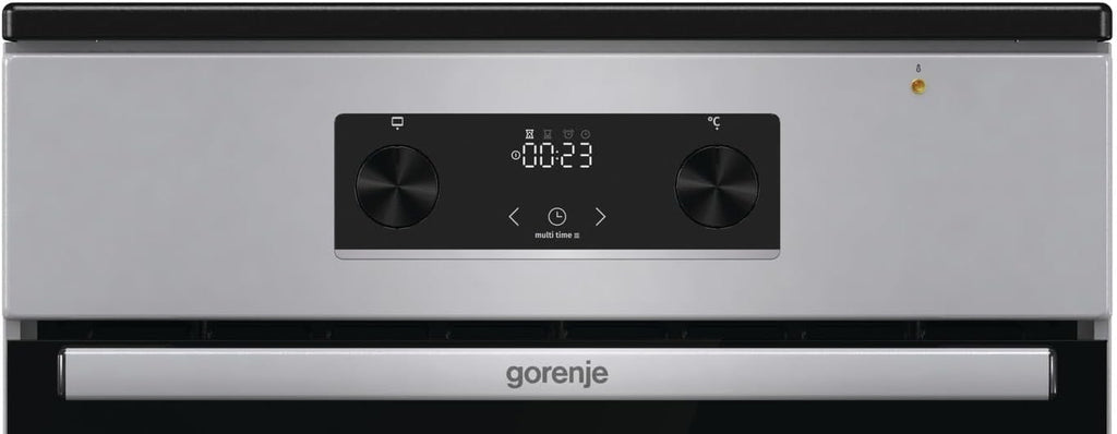 Gorenje GEIT5C61SPG Cucina indipendente con piano cottura a induzione, 50 cm, 70 litri, argento, PerfectGrill, AirFry, FrozenBake, Pizza Mode 300°C, AquaClean, Made in Europe, inox