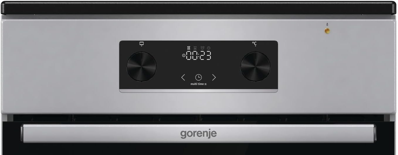 Gorenje GEIT5C61SPG Cucina indipendente con piano cottura a induzione, 50 cm, 70 litri, argento, PerfectGrill, AirFry, FrozenBake, Pizza Mode 300°C, AquaClean, Made in Europe, inox
