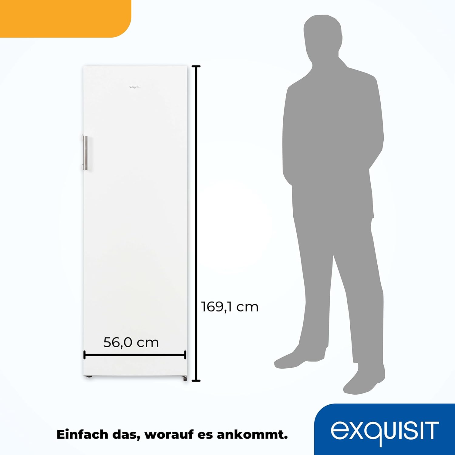 Exquisit Gefrierschrank GS271-NF-H-010E weiss | Gefrierschrank NoFrost 194 l Volumen | Tiefkühlschrank mit 5 Schubladen | Schnellgefrieren