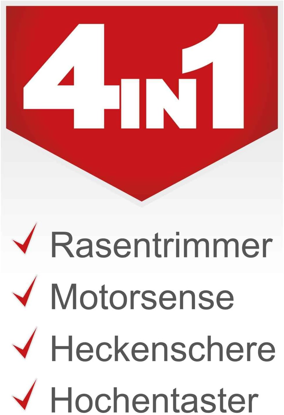 Scheppach Attrezzo multifunzione benzina MT33P | 4in1 - Decespugliatore, Motosega, Tagliabordi, Tagliasiepi | Potenza 1,22 CV | Motore 2 tempi | inclusi spallacci e protezione fianchi