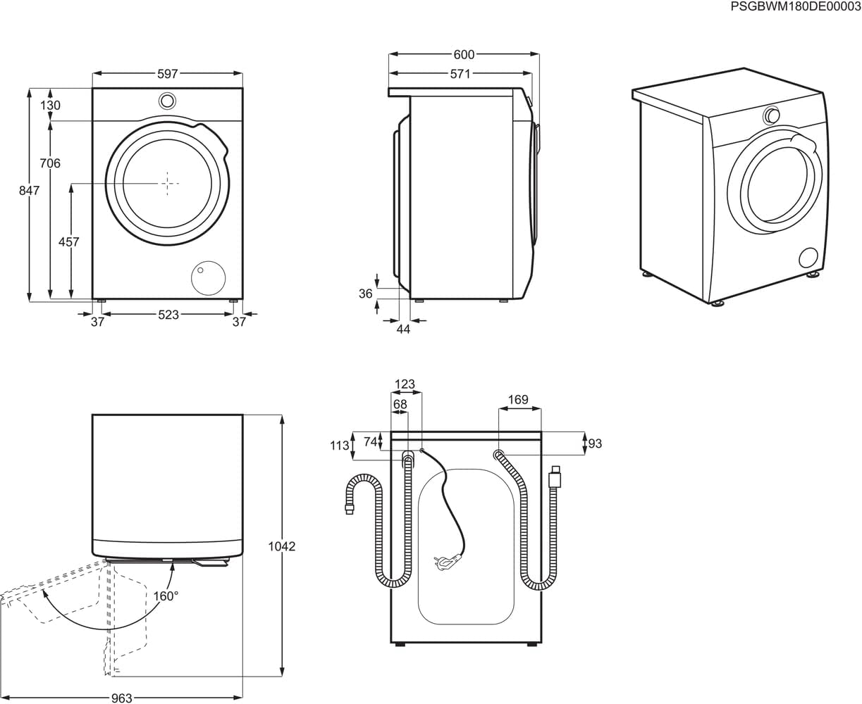 AEG L6AMZ48FL Lavatrice / Serie 6000 con ProSense / Dosaggio automatico / 8,0 kg / 1400 giri/min