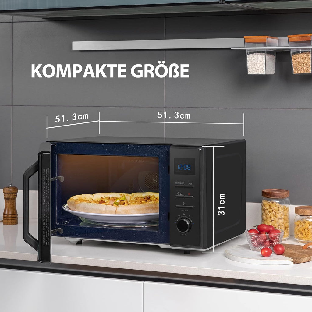 Forno a microonde a libera installazione Toshiba MW2-MM20PF(BK) / microonde singolo / 20L / 800W / 5 livelli di potenza con pratica funzione di scongelamento/illuminazione interna a LED/Nero