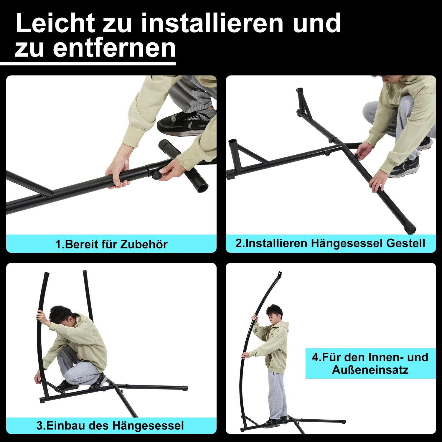 Sonnewelt Hngesessel Gestell aus Metall Belastung 150kg