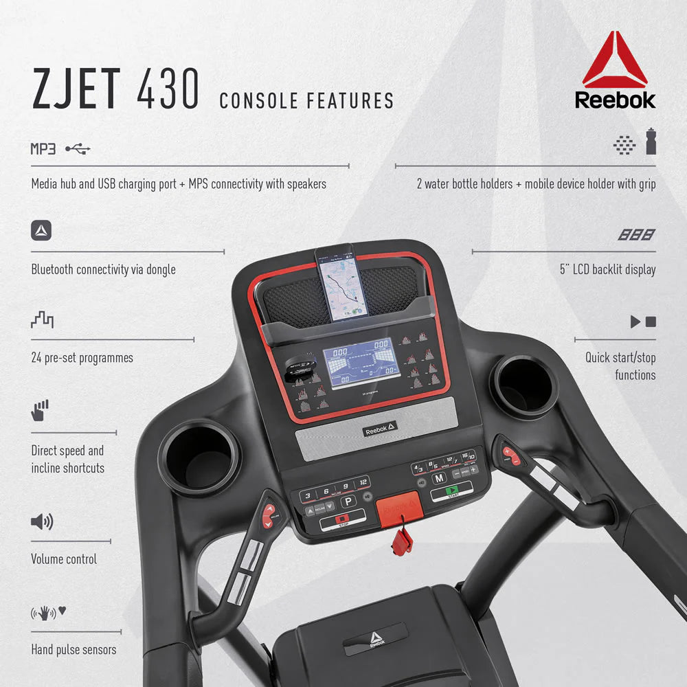Tapis roulant Bluetooth Reebok ZJET 430