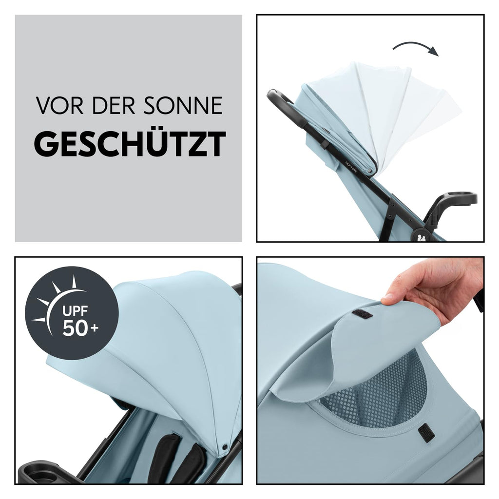 hauck Set Trio 3in1 Shop N Care con Passeggino, Navicella, Seggiolino Auto dalla nascita fino a 22 kg, Chiusura Compatta, Reclinabile, Portabicchieri & Vassoio, Protezione UV 50+ (Grey)