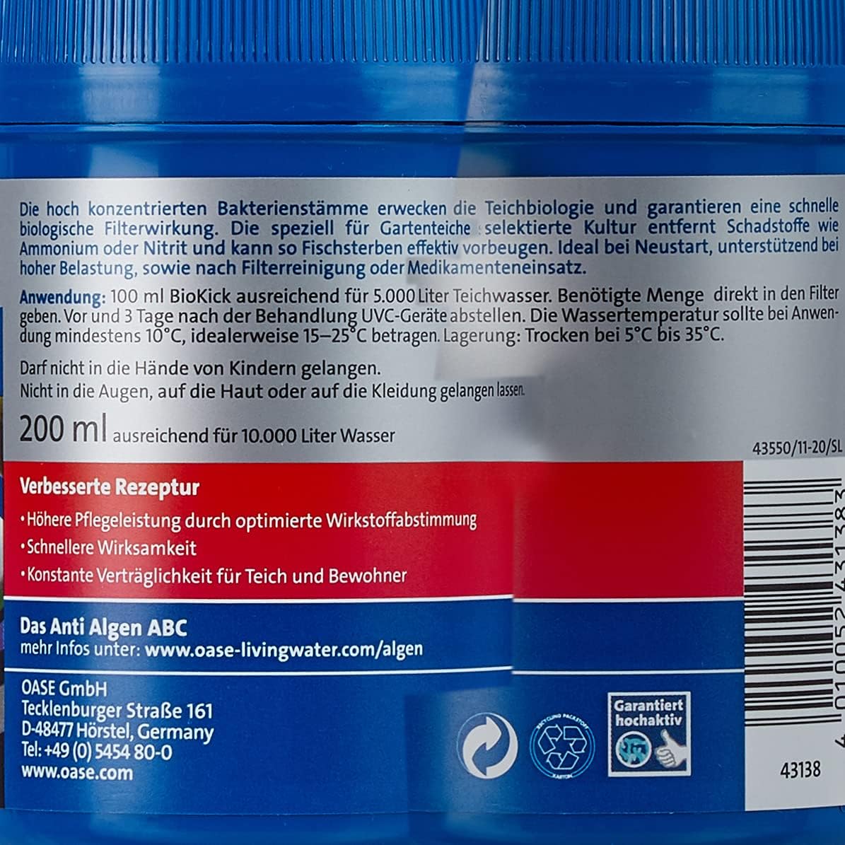 OASE 51096 Pompa per filtro e ruscello AquaMax Eco Classic 5500, portata 5300 l/h, pompa per ruscello a risparmio energetico, pompa per laghetto, filtro, pompa, ruscello, grigio scuro