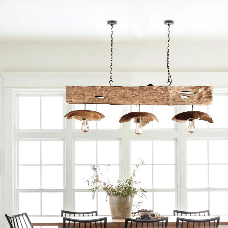 Teak Deckenlampe FLORENT 130 cm