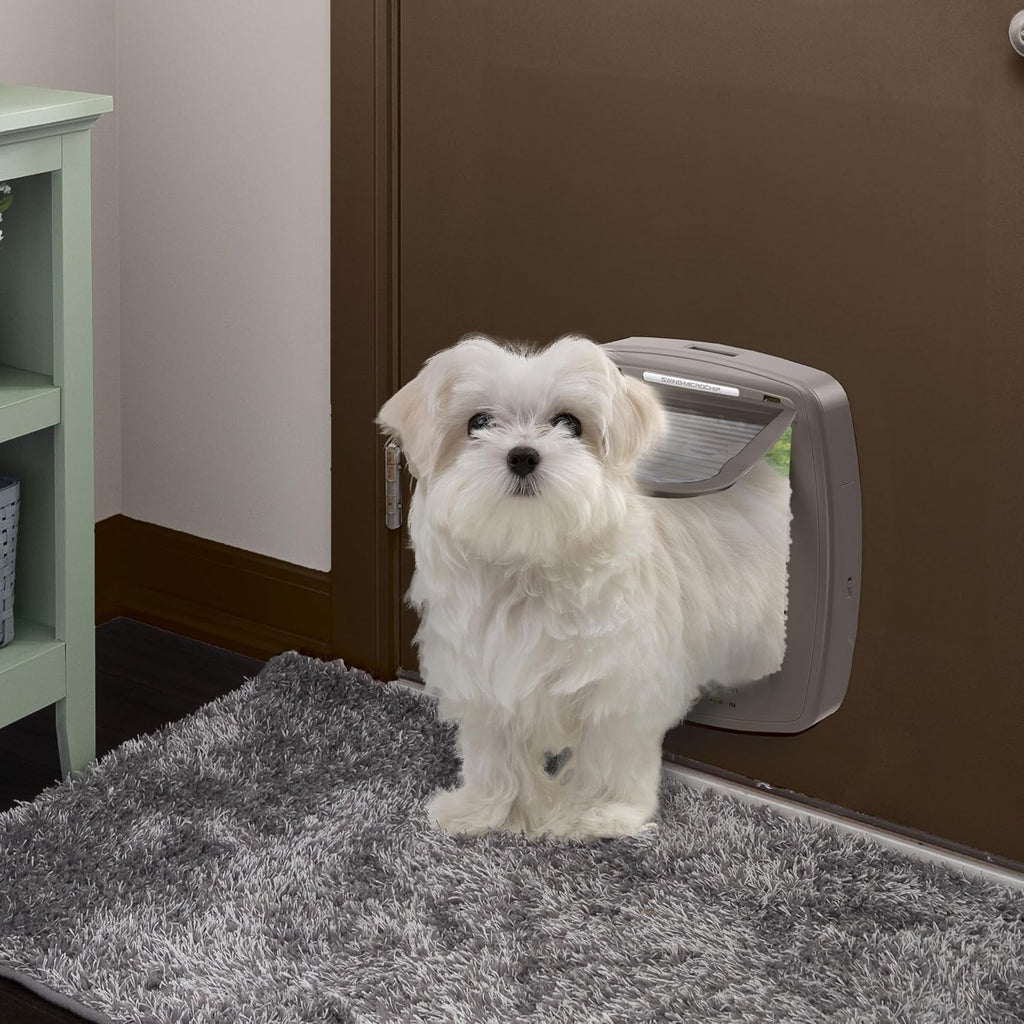 Ferplast Gattaiola per Cani di Taglia Media, Gattaiola per Gatti, Sportello per Animali Domestici a 4 Vie con Ingresso e Uscita Controllabili, con Protezione dalle Correnti d'Aria, Tunnel Completo, Sportello per Cani Swing 11, Grigio