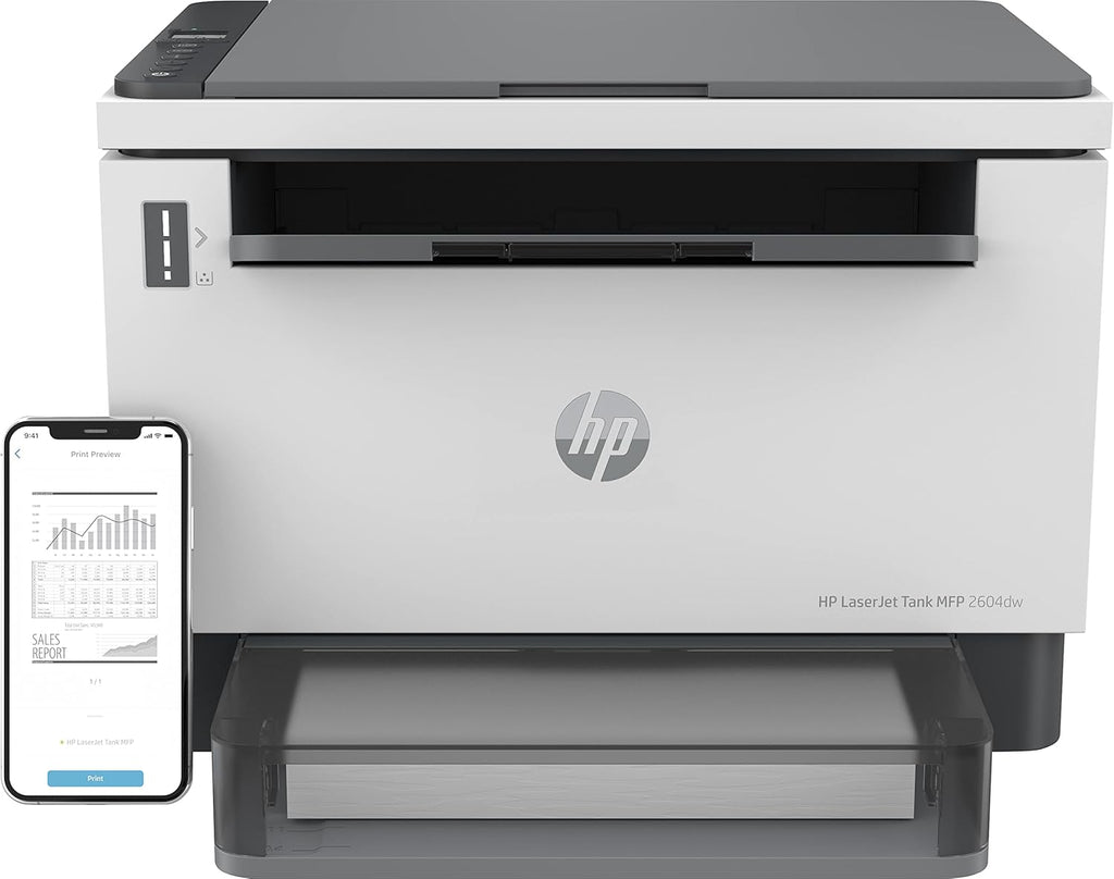 HP Laserjet Tank MFP 2604dw Laserdrucker, Drucker, Scanner, Kopierer, HP Smart App, inklusive Original HP Toner für bis zu 5000 Seiten, 23 Seiten/Min, beidseitig drucken, bis 600 x 600 DPI, Monochrom