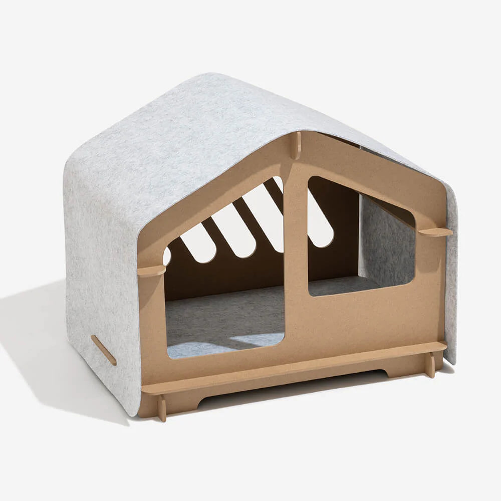 Cat Villa di Lusso - Casetta Extra Large Semichiusa per Gatti con Struttura in Legno