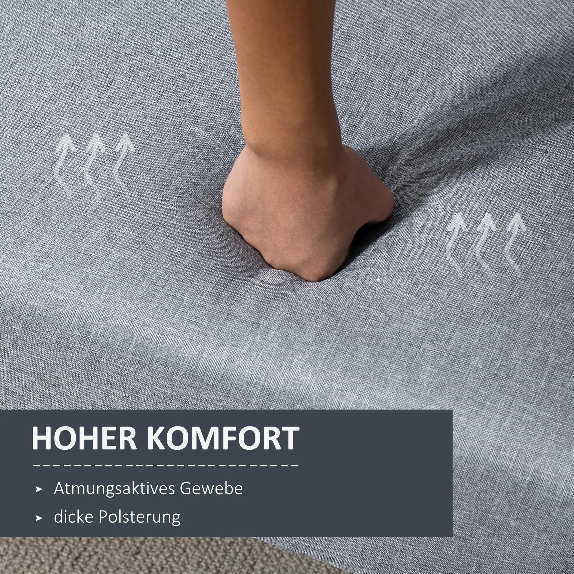HOMCOM Schlafsofa 2-Sitzer verstellbare Rückenlehne Gästezimmer hellgrau