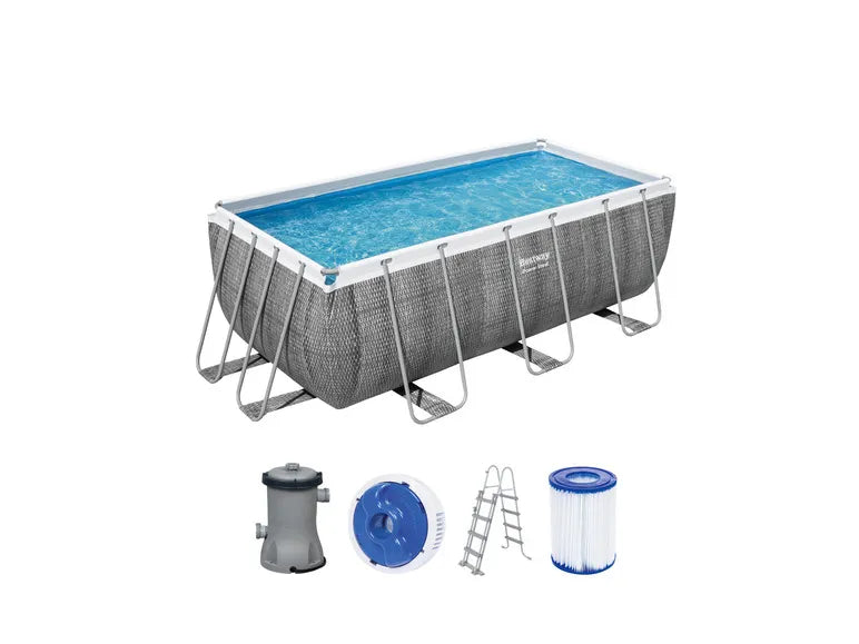 Piscina con telaio Power Steel™ - set completo con pompa filtro, ca. L 412 x P 201 x A 122 cm