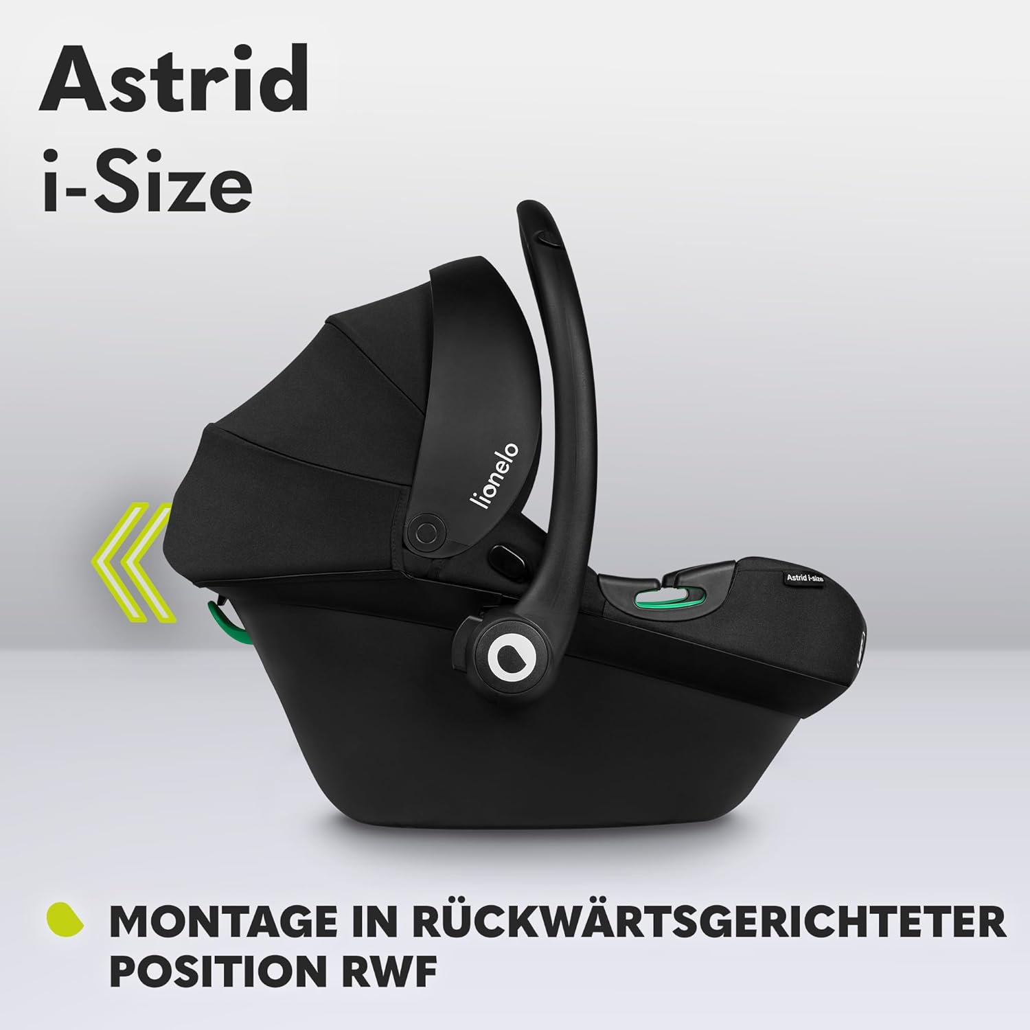LIONELO ASTRID i-Size SET Seggiolino Auto con Base 40-87 cm Ovetto ISOFIX, Cinture a 3 Punti, Protezione Laterale, Riduttore Dri-Seat, i-Size R129