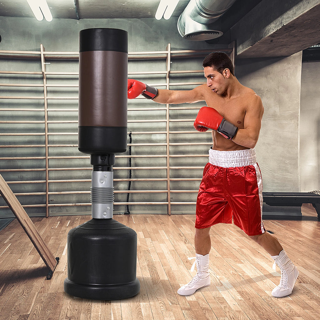 Sacco da boxe HOMCOM regolabile in altezza e imbottitura ammortizzante