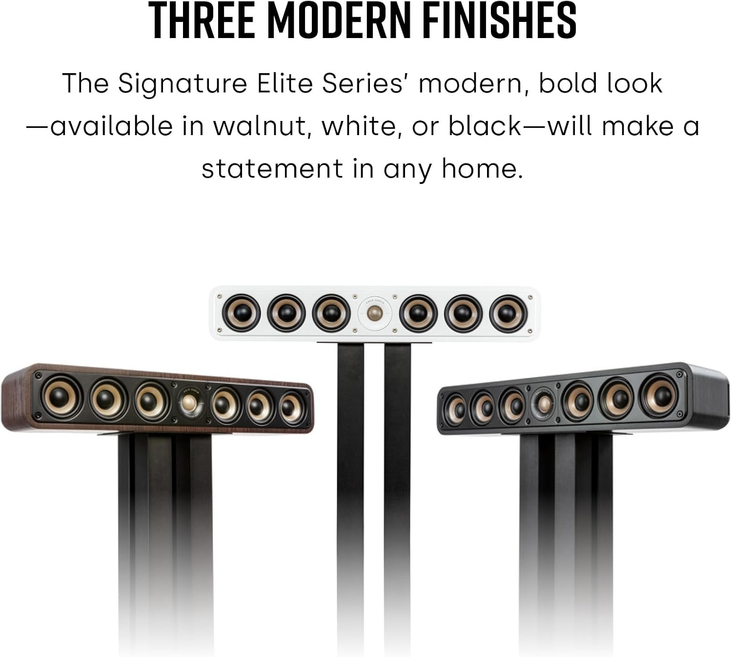 Polk Audio SIGS35CELWT Signature Elite ES35 Altoparlante centrale, altoparlante centrale sottile ad alta risoluzione, certificato Hi-Res, compatibile con Dolby Atmos e DTS:X, bianco