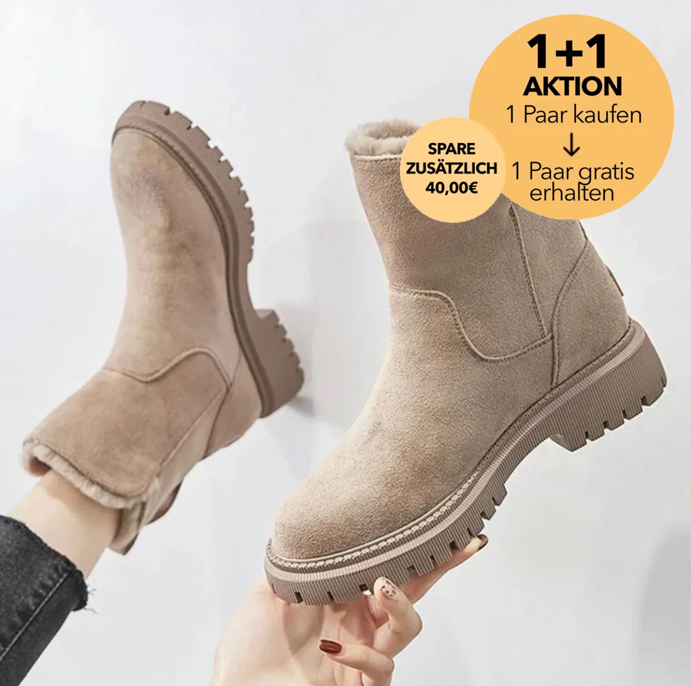 1+1 Schneestiefel mit Futter