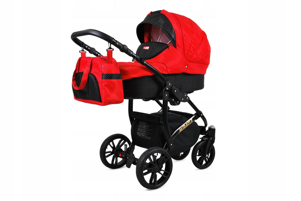 BabyLux® Bambimo Set Passeggino 3 in 1 - Optimal - incl. Navicella, Seduta Passeggino, Seggiolino Auto Ovetto - Seggiolino Auto - Set Passeggino - Passeggino Combinato con Borsa Fasciatoio, Parapioggia ecc.
