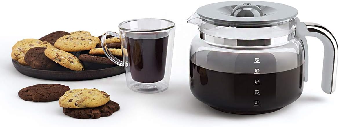 Smeg, DCF02BLMEU, Macchina da caffè con filtro, Funzione aroma e avvio automatico, Caraffa in vetro fino a 12 tazze, 2 livelli di intensità, Funzione di mantenimento del calore, 1050W, Nero opaco