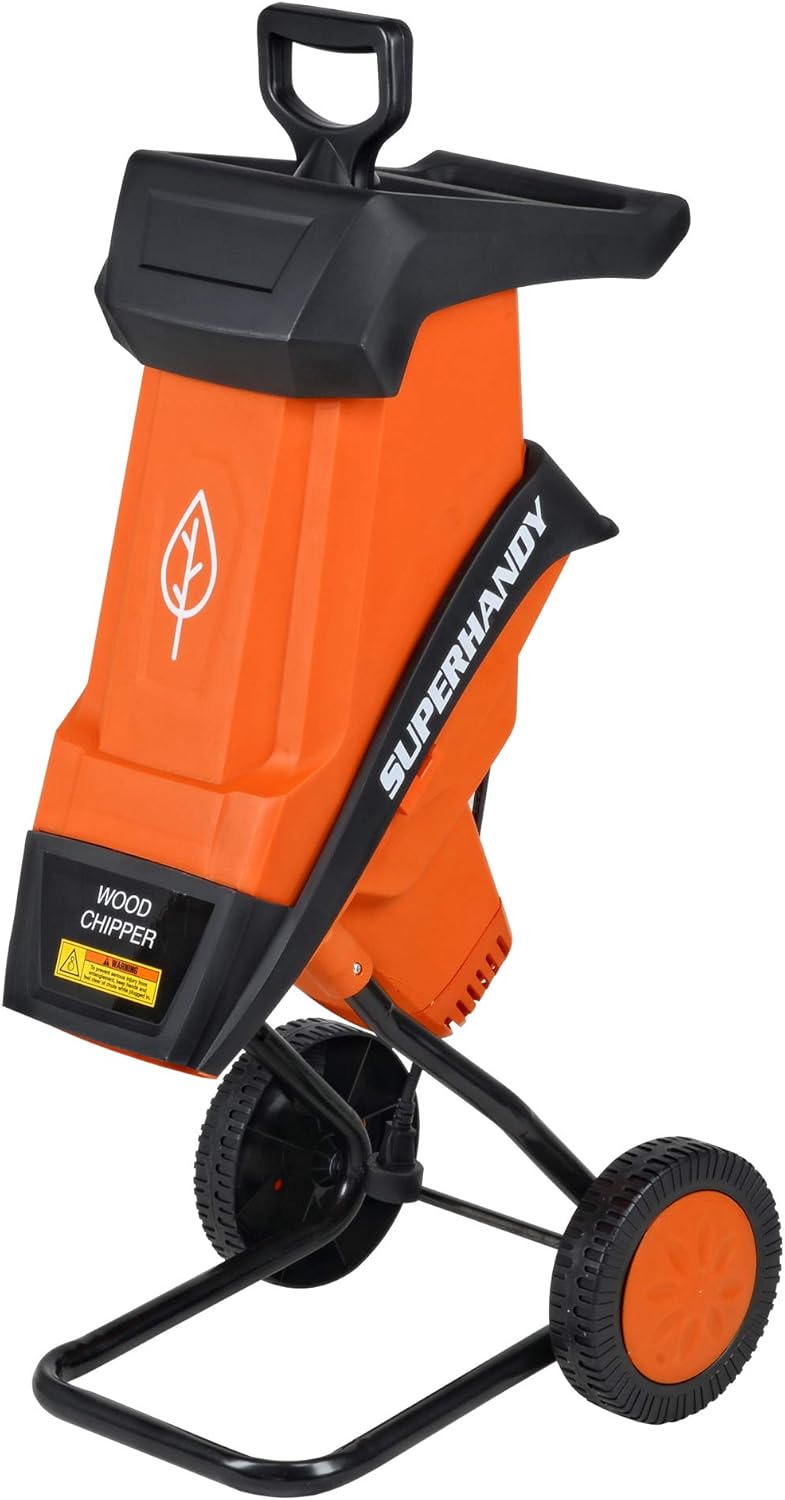 Biotrituratore Elettrico SuperHandy, Trituratore da Giardino 2400W, Cippatrice a Lame 230V, Trituratore da Giardino Max. Capacità con (2) Lame a Doppio Taglio