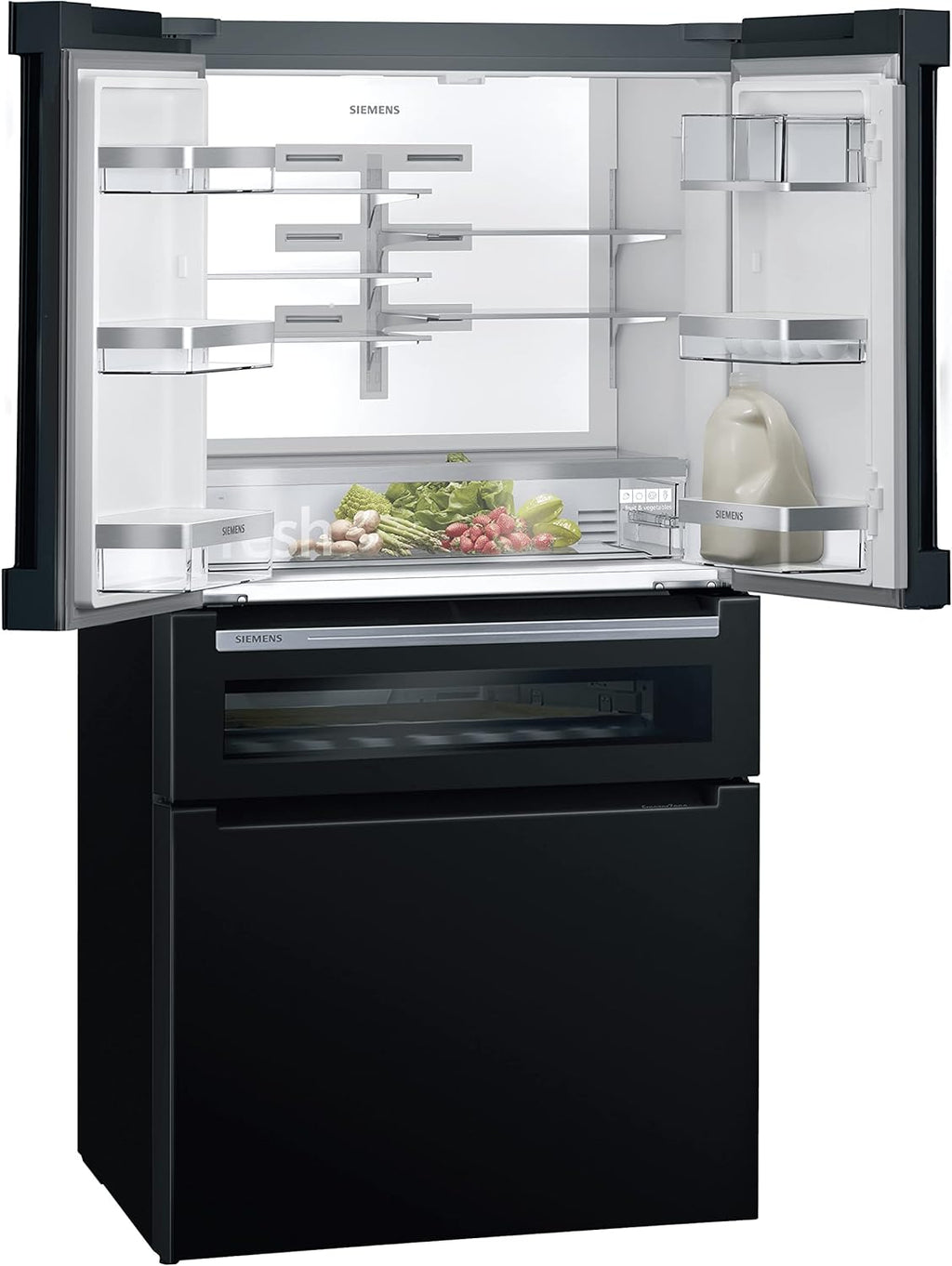 Frigorifero Multic дверный SIEMENS KF96NVPEA iQ300, 183 x 91 cm, 405 L di refrigerazione e 200 L di congelamento, hyperFresh per una freschezza più duratura, noFrost per non sbrinare mai più, superCooling per un raffreddamento più rapido