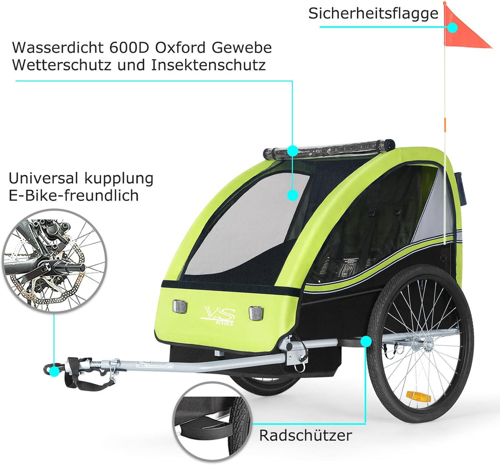 Tiggo VS 2 in 1 Rimorchio per bambini Rimorchio per bici Rimorchio con set passeggino Jogger 50202