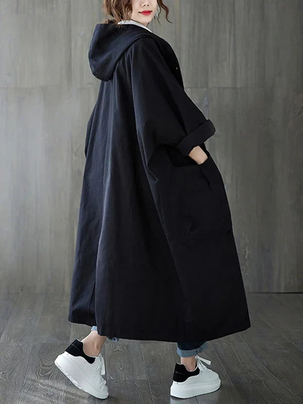Trench con cappuccio da donna